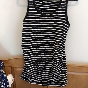 Black and White Striped Maternity Tank Top